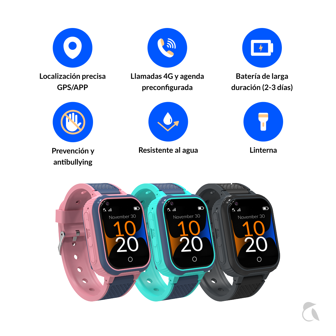 Reloj inteligente para niños con GPS y llamadas